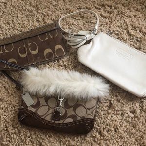 Set of 3 coach wristlets